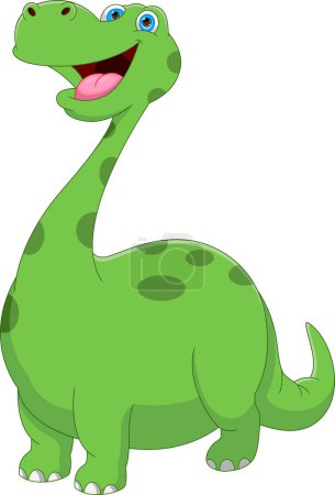 Illustration for Cute happy baby dinosaur cartoon - Royalty Free Image