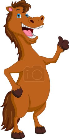 Illustration for Cartoon cute horse thumbs up - Royalty Free Image