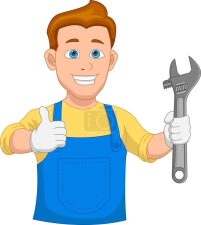 Illustration for Mechanic boy thumbs up - Royalty Free Image