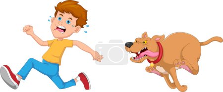 cartoon dog chasing boy