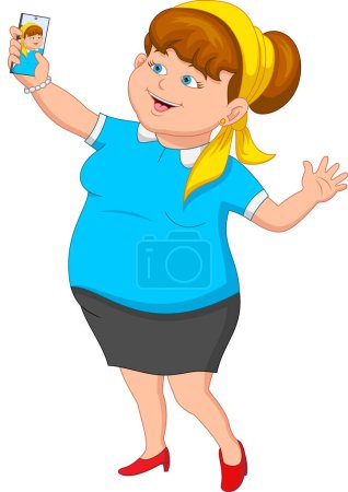 Illustration for Beautiful fat girl selfie - Royalty Free Image