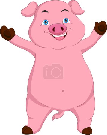 Illustration for Cute pig cartoon on white background - Royalty Free Image