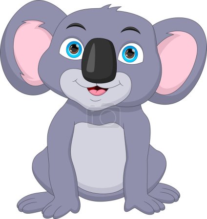 Ilustración de Dibujos animados lindo bebé koala sobre fondo blanco - Imagen libre de derechos