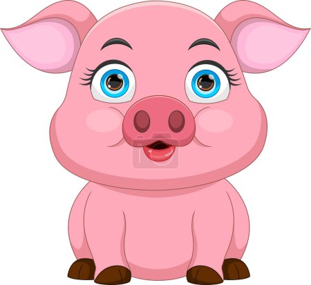 Illustration for Cute pig cartoon on white background - Royalty Free Image