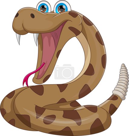 rattlesnake cartoon on white background