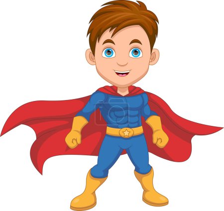 Ilustración de Niño pequeño disfrazado de superhéroe - Imagen libre de derechos