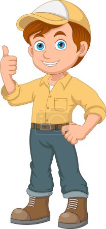 Illustration for Cute boy thumbs up cartoon - Royalty Free Image
