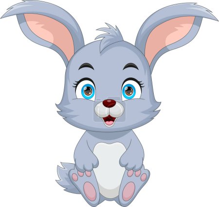 Illustration for Cute rabbit cartoon on white background - Royalty Free Image