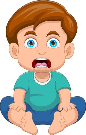 Illustration for Cute little boy shocked cartoon - Royalty Free Image
