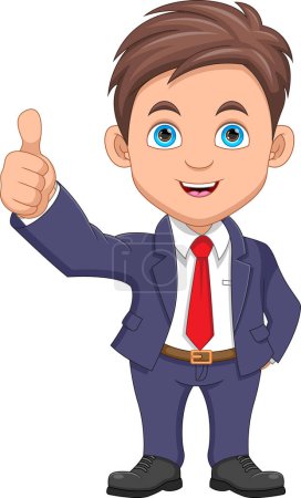 Illustration for Happy young businessman giving thumbs up - Royalty Free Image