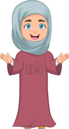 Illustration for Beautiful Muslim girl waving - Royalty Free Image