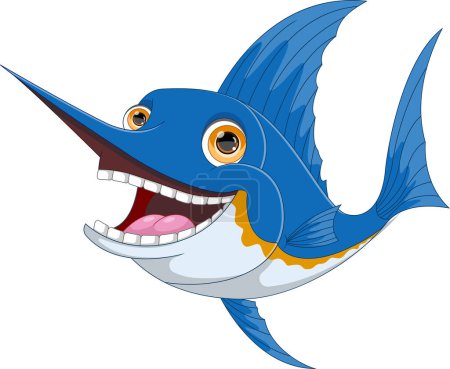 Illustration for Cute marlin fish cartoon - Royalty Free Image