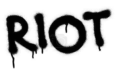 Illustration for Isolated spray-painted graffiti word RIOT over white. - Royalty Free Image