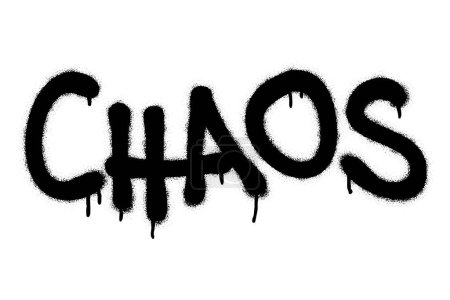 Illustration for Isolated spray graffiti tag word CHAOS over white. - Royalty Free Image