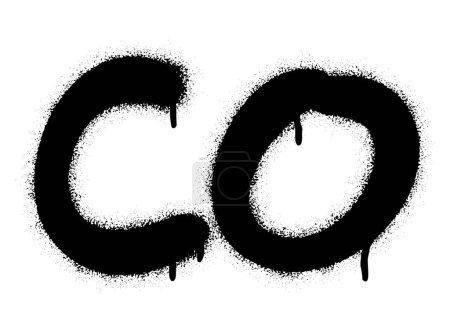 Illustration for Spray graffiti CO zip code abbreviation, COLORADO, over white. - Royalty Free Image