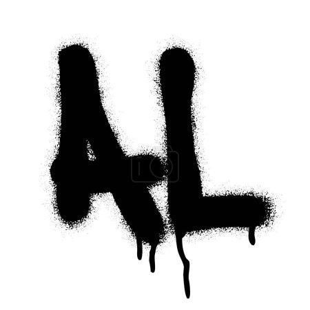 Illustration for Spray graffiti AL zip code abbreviation, ALABAMA, over white. - Royalty Free Image