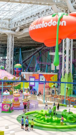 Photo for Nickelodeon Universe amusement park at the American Dreams mall. Largest indoor amusement park in the United States. East Rutherford, New Jersey - July 15, 2023 - Royalty Free Image