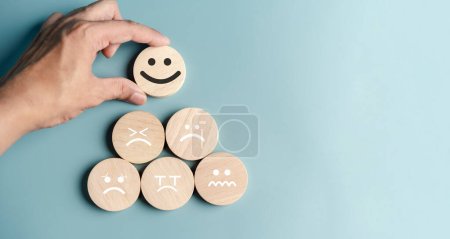 Photo for Select positive emotion icon, mental health assessment max positive. Thinking boost energy or fresh wellness wellness,world mental health day lifestyle of life concept. - Royalty Free Image