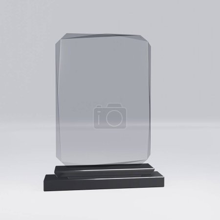 glass trophy 3d render mockup