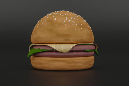 Téléchargez les photos : Hamburger pain illustration 3d photo - en image libre de droit