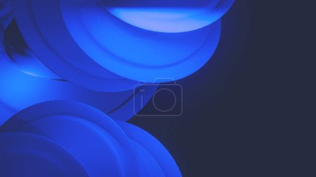 Abstract blue background with circles, 3d rendering. Computer digital drawing.