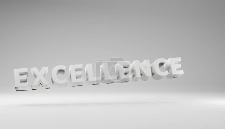 Photo for Excellence 3d text in white background, computer generated images - Royalty Free Image
