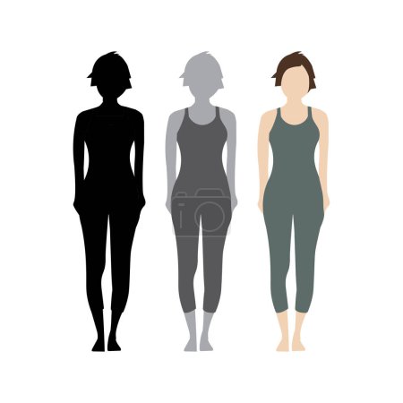 Illustration for Yoga and fashion women flat icon - Royalty Free Image