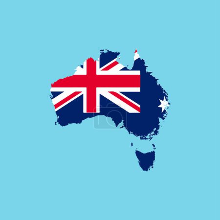 Carte du pays Australie avec vecteur drapeau