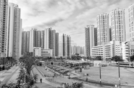 Téléchargez les photos : Paysage du quartier résidentiel de Hong Kong - en image libre de droit