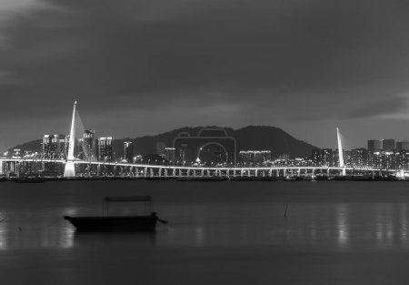 Foto de Puente conectado Hong Kong y la ciudad de Shenzhen en China - Imagen libre de derechos