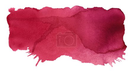 Photo for Hand painted brush strokes. Viva Magenta watercolor spots isolated on white - Royalty Free Image