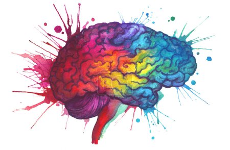 Photo for Watercolor brain creativity concept illustration - Royalty Free Image