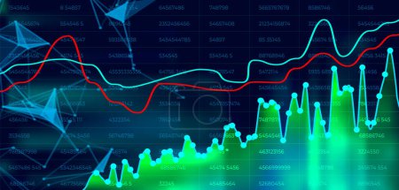 Illustration for Stock market vector graph background. Concept of business investment - Royalty Free Image