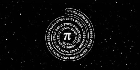 Illustration for Pi day. Science Space Illustration - Royalty Free Image