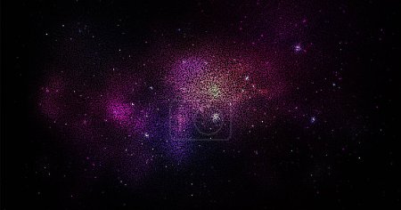 Cosmic illustration. Stippling space background