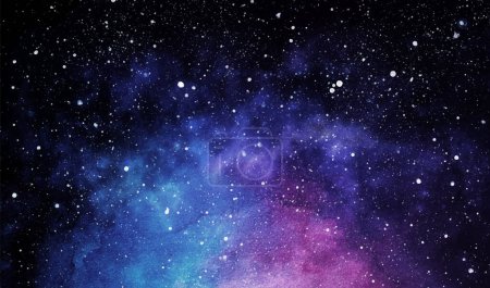 Ilustración de Ilustración cósmica. Hermoso espacio colorido fondo. Acuarela - Imagen libre de derechos