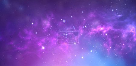 Ilustración de Space background with realistic nebula and shining stars. Magic colorful galaxy - Imagen libre de derechos