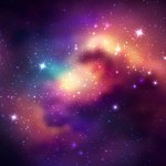 Space vector background with realistic nebula and shining stars. Magic colorful galaxy