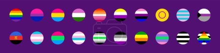 Illustration for Flags of LGBT. Gay, Lesbian, Bisexual, Transgender and Queer pride symbol - Royalty Free Image