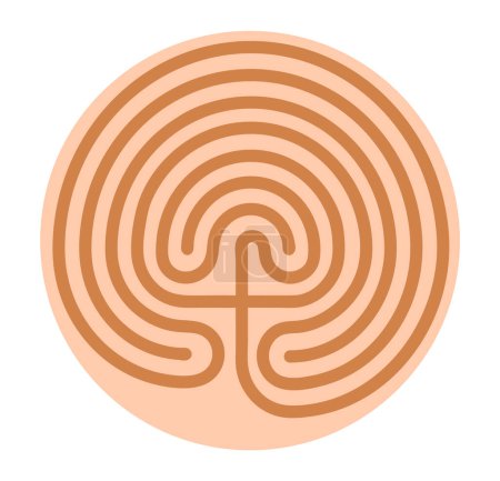 Illustration for Crete traditional symbol. Cretan labyrinth - Royalty Free Image