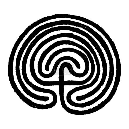 Crete traditional symbol. Cretan labyrinth