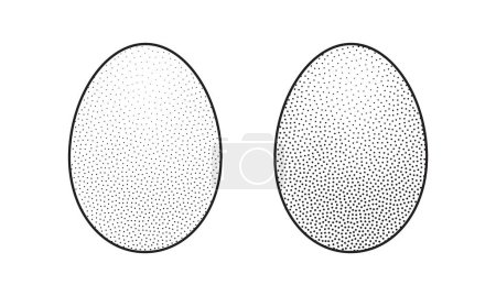 Dotwork Halftone 3D Egg. Easter Illustration