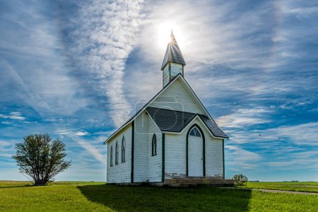 Téléchargez les photos : Église anglicane Foxleigh, aussi connue sous le nom d'église anglicane St. Matthews, construite en 1906, près de Regina (Saskatchewan) - en image libre de droit