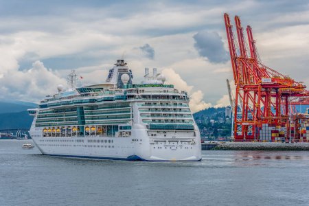 Photo for Vancouver, BC- July 17, 2022: Serenade of the Seas Royal Caribbean cruise docked in Vancouver, BC, Canada - Royalty Free Image