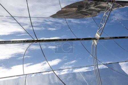 Photo for Detail of the parabolic solar mirrors of a solar energy installation - Royalty Free Image