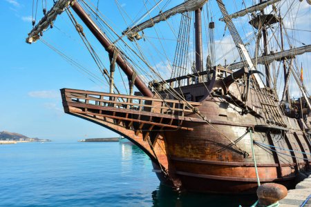 Spanish galleon docked in the port of Motril in the province of Granada, Spain