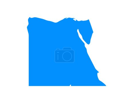 Ilustración de Blue coloured map design on country Egypt isolated on white background - vector illustration - Imagen libre de derechos