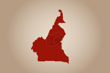 Ilustración de Diseño de mapas de color rojo aislado sobre fondo liso del país Camerún para su diseño - ilustración vectorial - Imagen libre de derechos