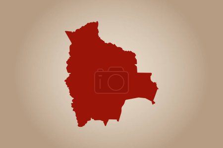 Red colored map design isolated on plain background of the country Bolivia for your design - vector illustration