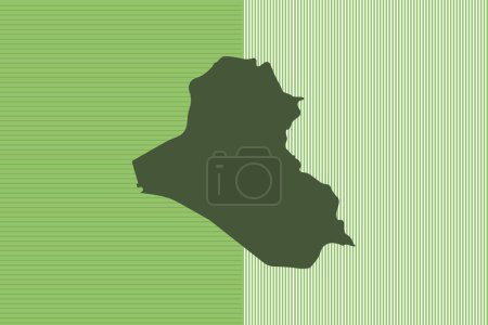 Ilustración de Color de la naturaleza Concepto de diseño de mapas con rayas verdes aisladas del país Iraq - ilustración vectorial - Imagen libre de derechos